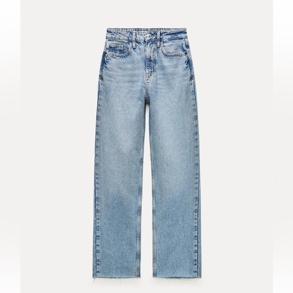 Zara Light Blue Straight Leg Jeans